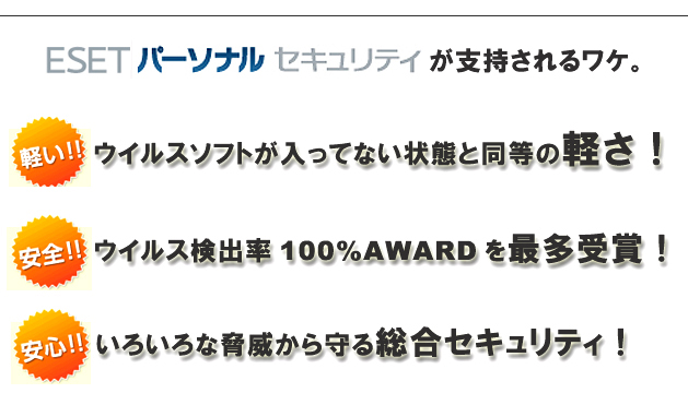 イーセットスマートセキュリティが支持されるわけ!